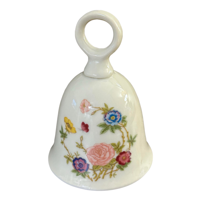 vintage 1900s floral and butterfly porcelain bell 0819