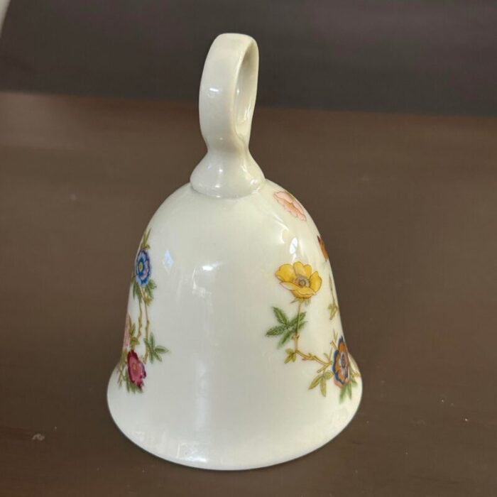 vintage 1900s floral and butterfly porcelain bell 1659