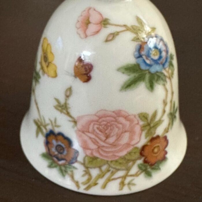 vintage 1900s floral and butterfly porcelain bell 6498