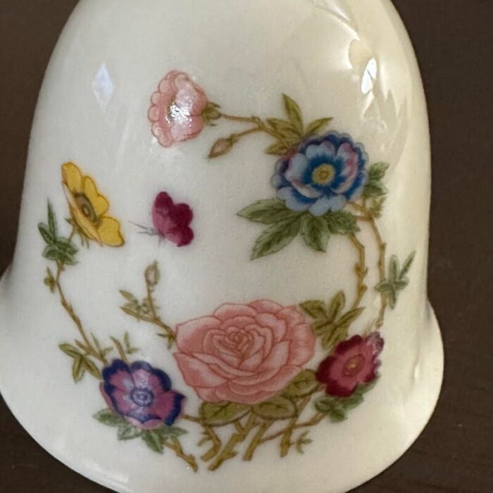 vintage 1900s floral and butterfly porcelain bell 9794