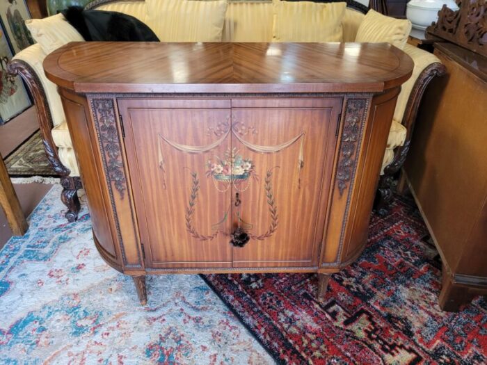 vintage 1930s adams decorated satinwood credenza 2339