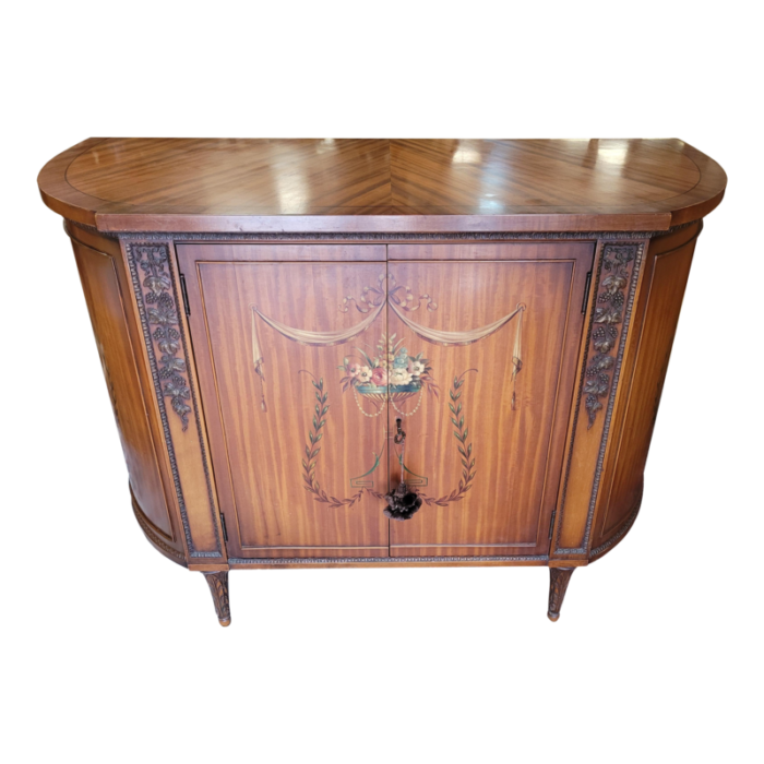 vintage 1930s adams decorated satinwood credenza 3272