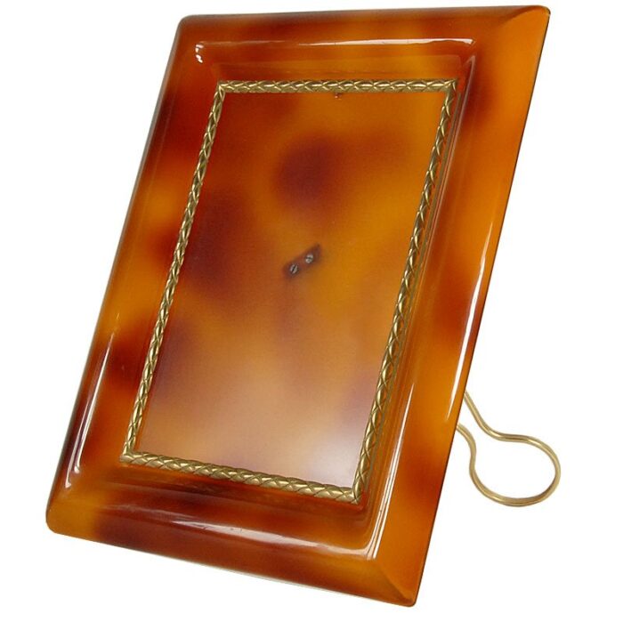 vintage acrylic table photo frame in style of christian dior 1970s 1