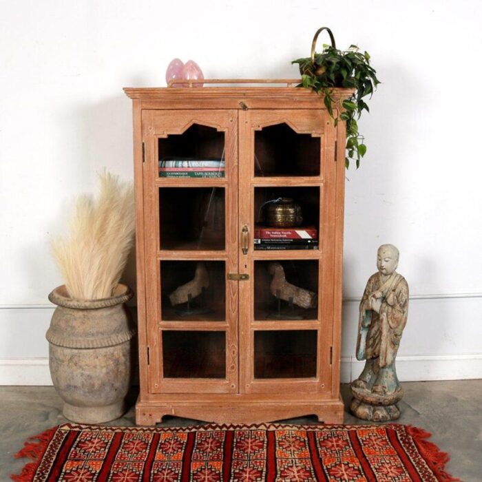 vintage anglo indian teakwood bookcase 2466