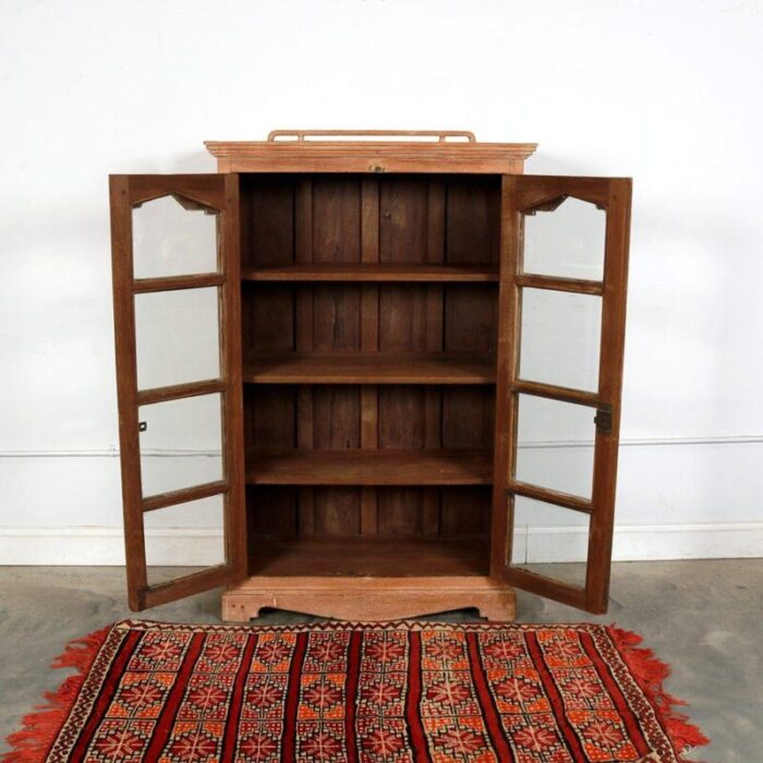 vintage anglo indian teakwood bookcase 4392