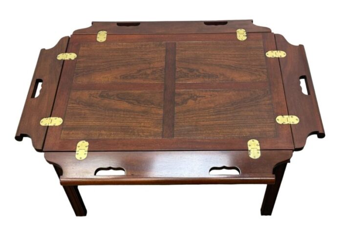 vintage baker historic charleston collection chippendale style mahogany butlers tray coffee table 6181