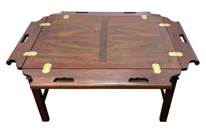 vintage baker historic charleston collection chippendale style mahogany butlers tray coffee table 8872