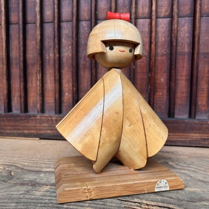 vintage bamboo kokeshi doll japan 1960s 1