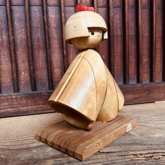 vintage bamboo kokeshi doll japan 1960s 11