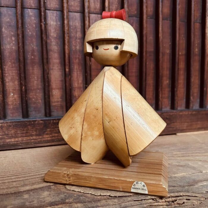 vintage bamboo kokeshi doll japan 1960s 3