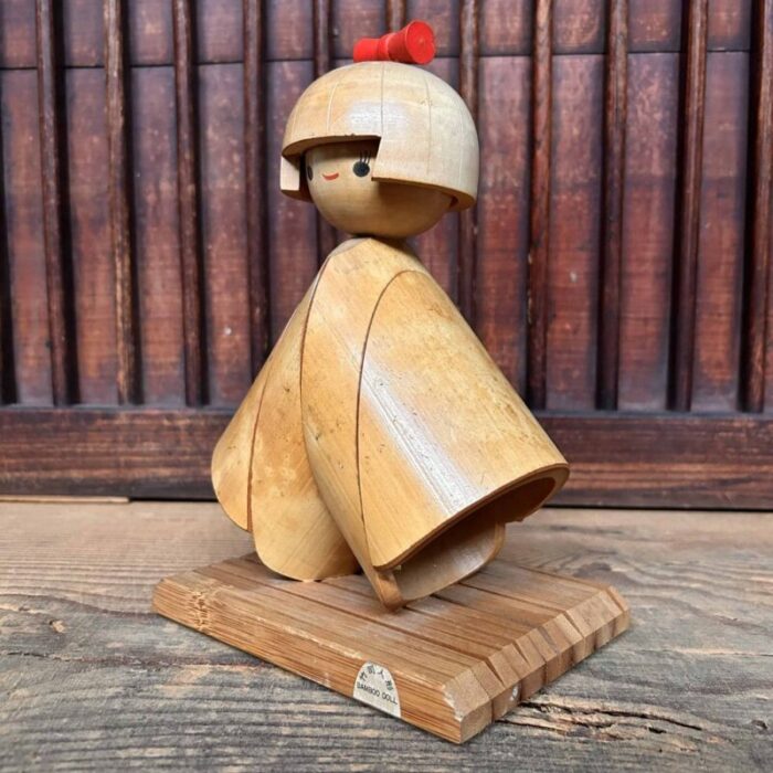 vintage bamboo kokeshi doll japan 1960s 8