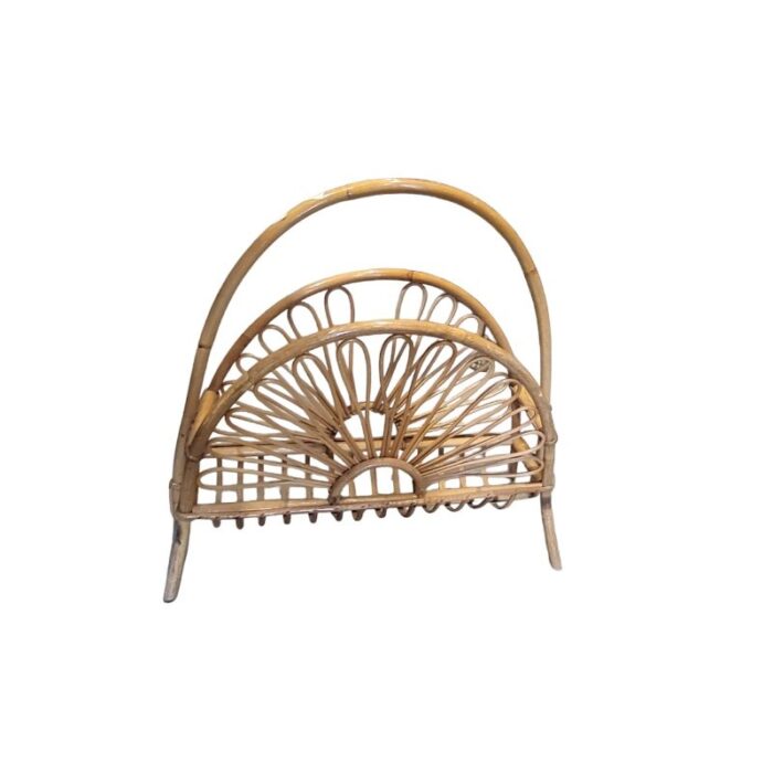 vintage bamboo magazine rack 1