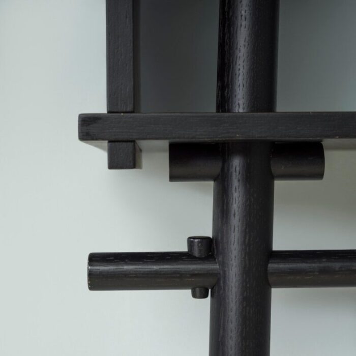 vintage black oak doejbox coat rack by michael daae christensen 2010s 3