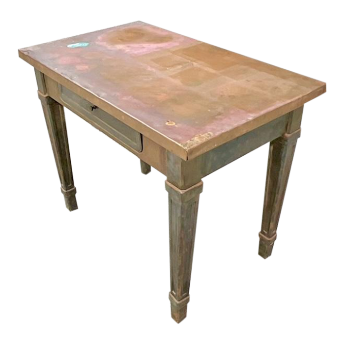 vintage boho copper wrapped writing desk 7957