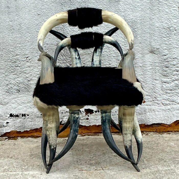 vintage boho sculptural horn chair 6993