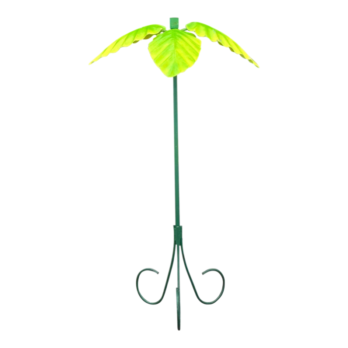 vintage boho wrought iron and fiberglass palm tree lamp 0794