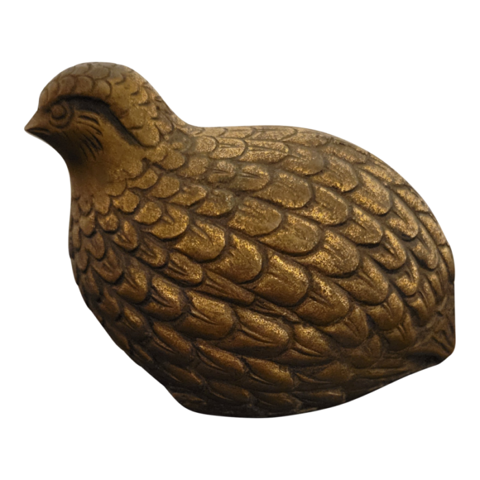 vintage brass quail figurine 7985