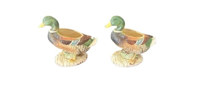 vintage ceramic duck planters made in japan set of 2 2890