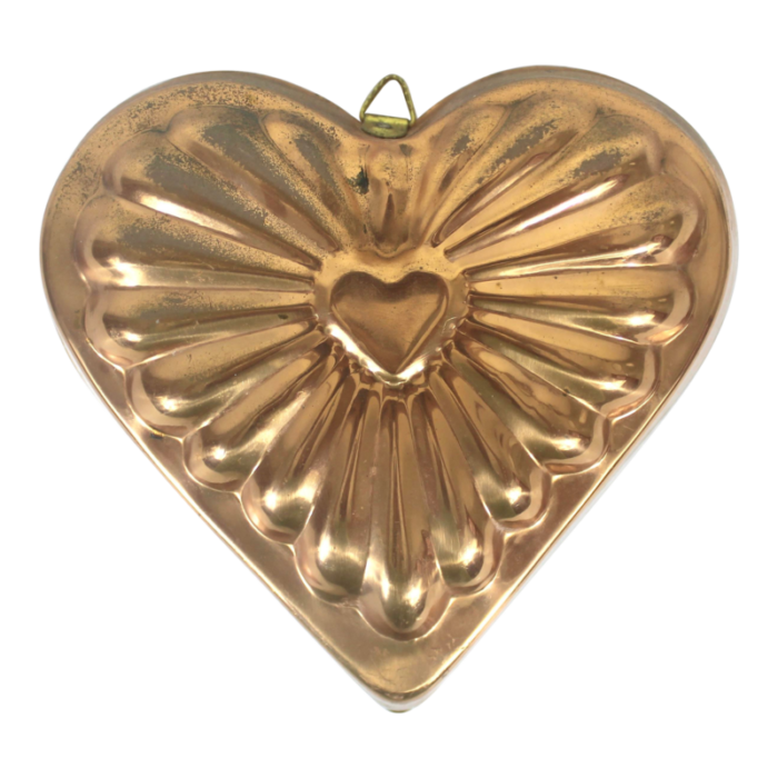 vintage copper heart mold 1254