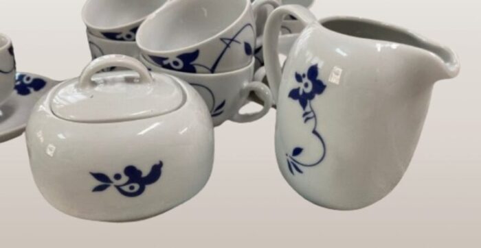 vintage czech bohemia glazed porcelain tea set czechoslovakia 1980s set of 26 4