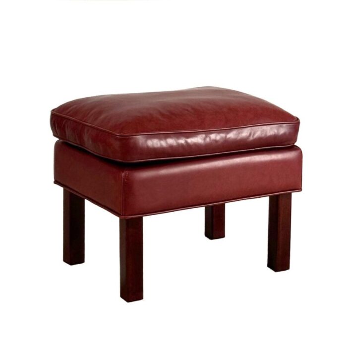 vintage danish merlot leather armchair and ottoman 0573