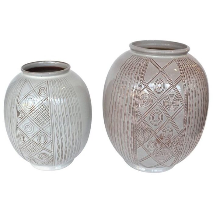 vintage dutch ceramic vases by wim visser for sphinx 1950s set of 2 1