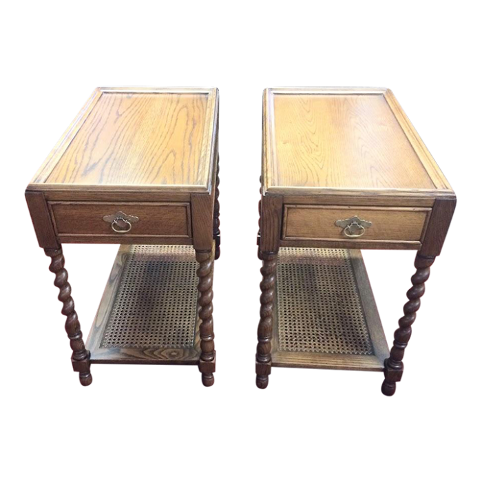 vintage end tables barley twist end tables henredon furniture the pair 6935