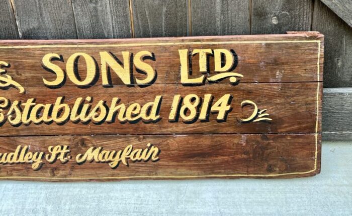 vintage english pub sign oak james purdey and sons shotguns pheasant lodge bespoke 4234