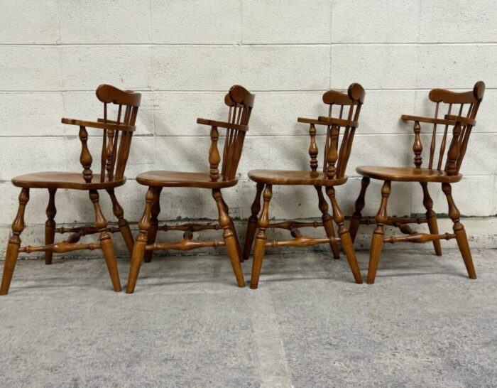 vintage ethan allen heirloom nutmeg maple windsor dining side chairs set of 4 5275