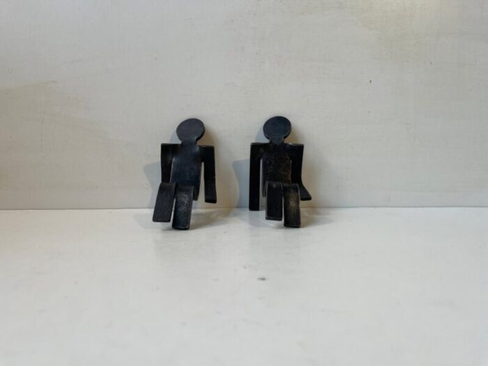 vintage figural bookends in bend steel 1980s set of 2 3