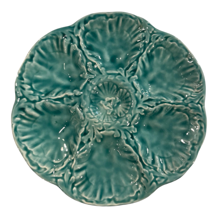 vintage french gien sea green oyster plate 6580