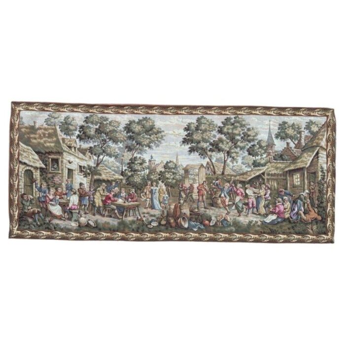 vintage french jacquard tapestry 1970s 1