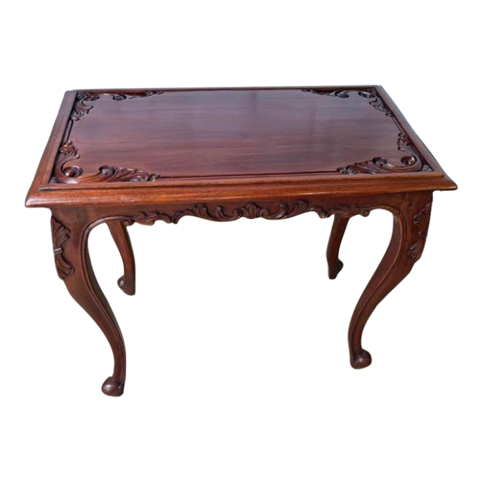 vintage french provincial style solid mahogany carved side table 9407