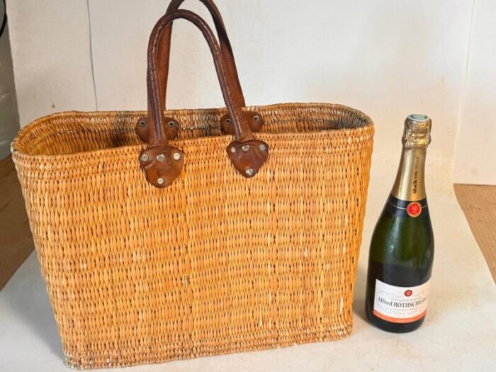 vintage french wicker basket 1970s 2