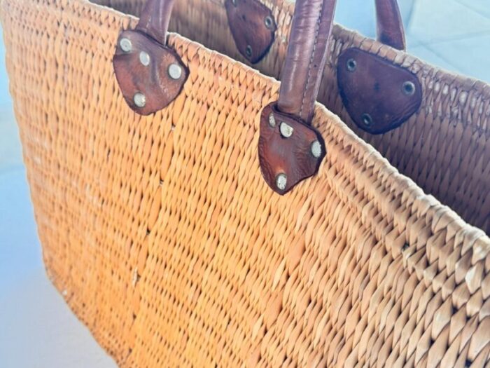 vintage french wicker basket 1970s 4