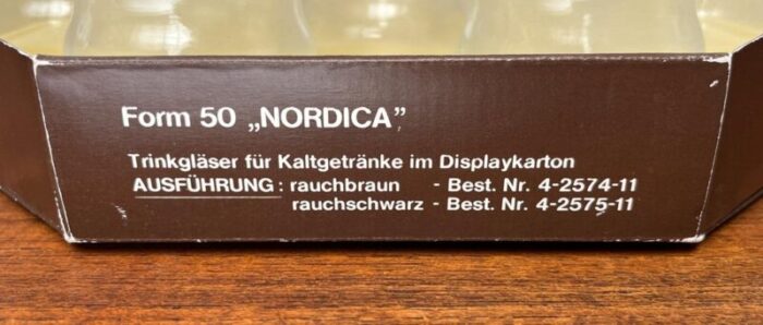 vintage german nordica series drinking glasses with cardboard shop display from melitta 1970s set of 12 17