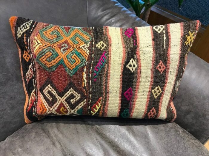 vintage handmade aztec cushion 1