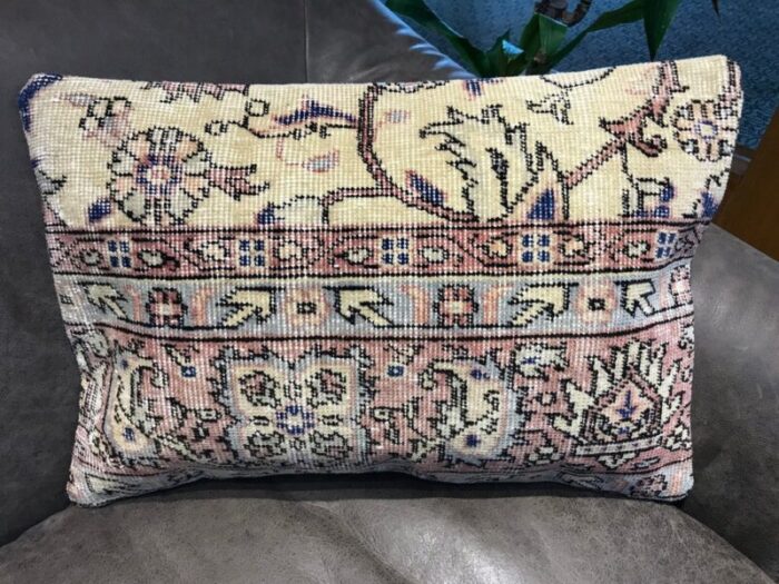 vintage handmade cushion with flowers 1