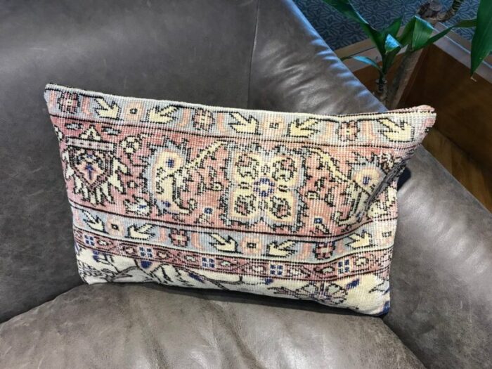 vintage handmade cushion with flowers 4