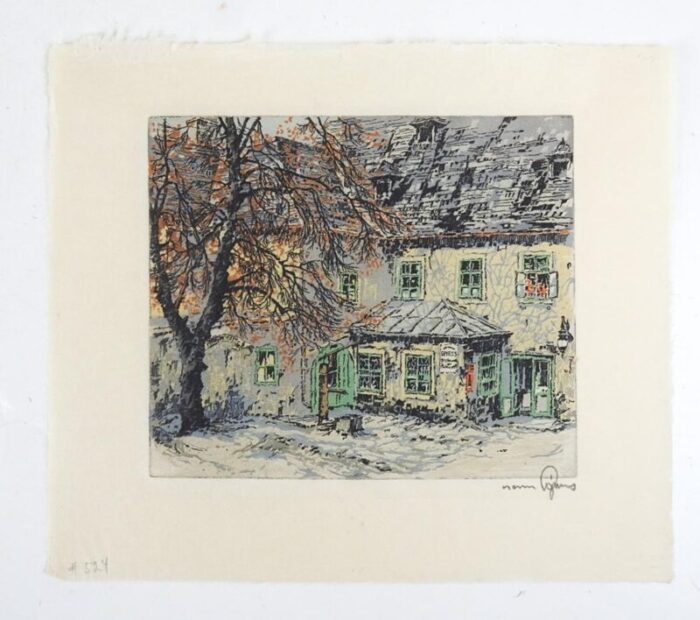 vintage hans figura etching schuberts home vienna 2519