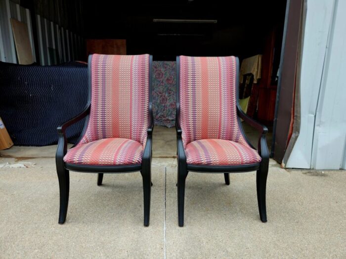 vintage henredon high back armchairs a pair 2578