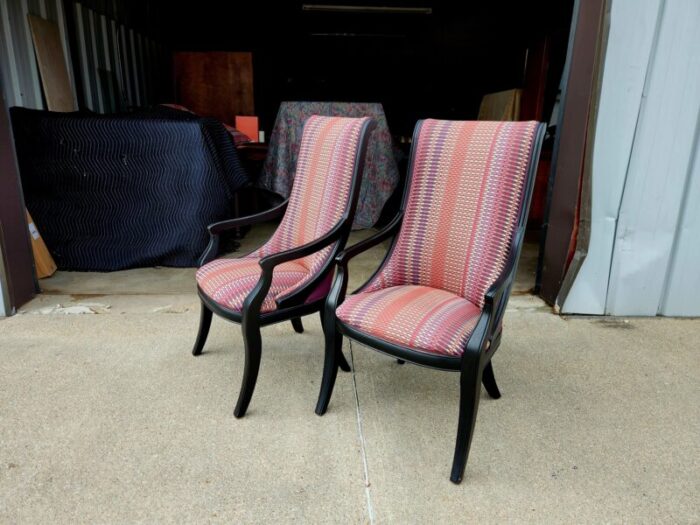 vintage henredon high back armchairs a pair 4545