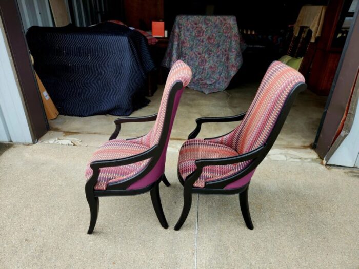 vintage henredon high back armchairs a pair 5091