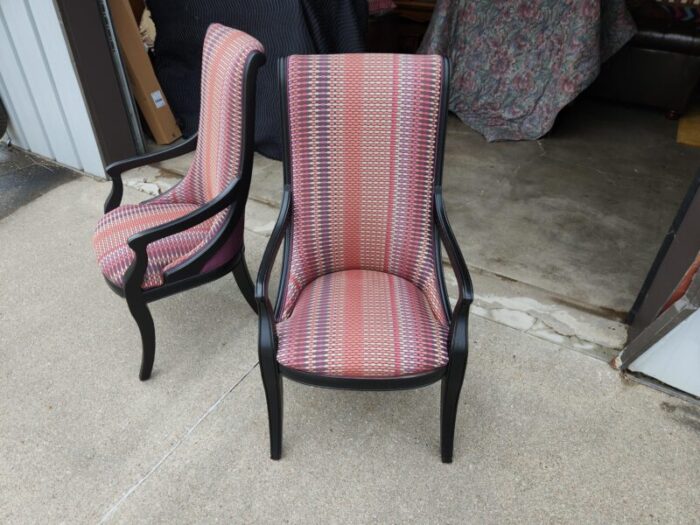 vintage henredon high back armchairs a pair 9881