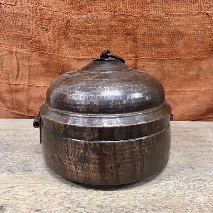 vintage indian large copper container 1057