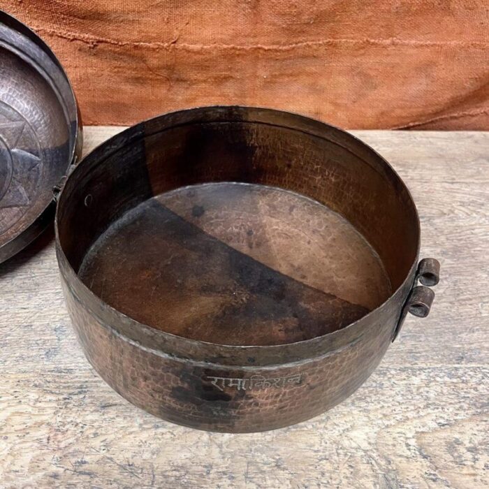 vintage indian large copper container 4899