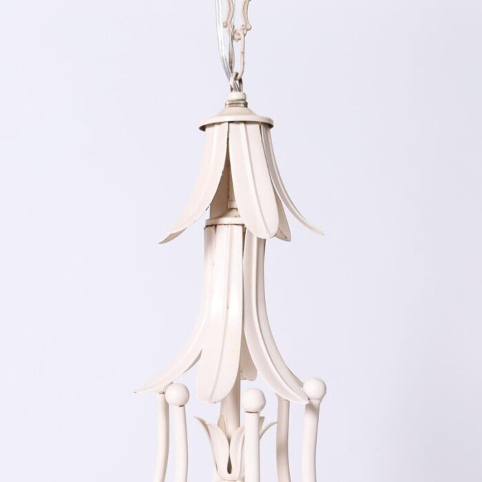 vintage italian tole faux bamboo chandelier or light fixture 2954