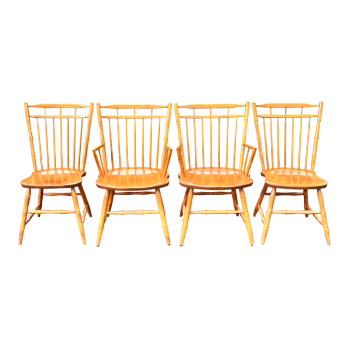 vintage maple birdcage windsor dining chairs set of 4 9362