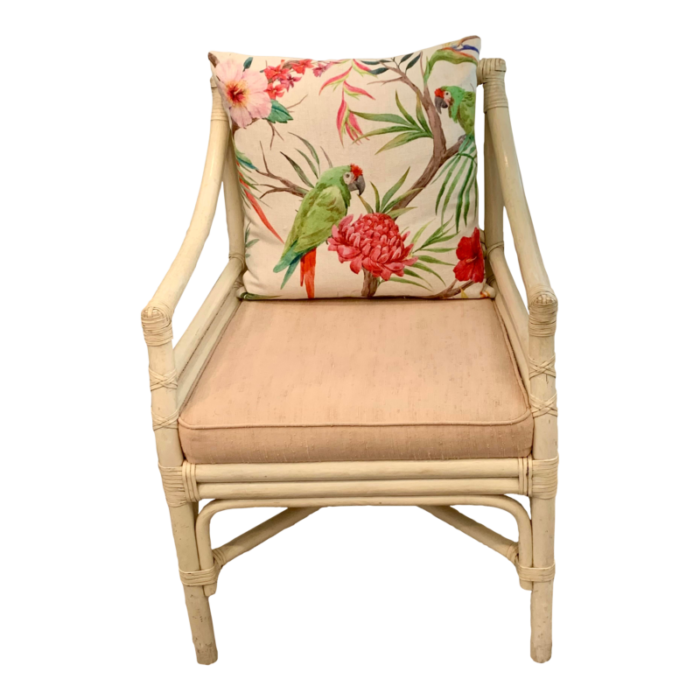 vintage mcguire target back rattan arm chair 3256