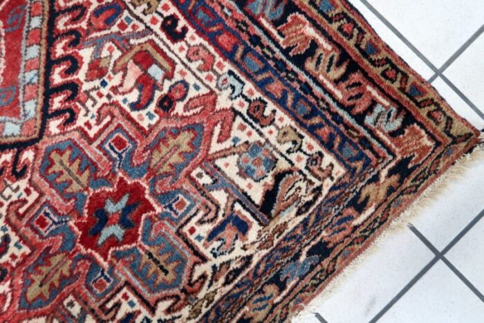 vintage middle easter handmade heriz rug 1970s 2